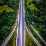 aerial photography of highway