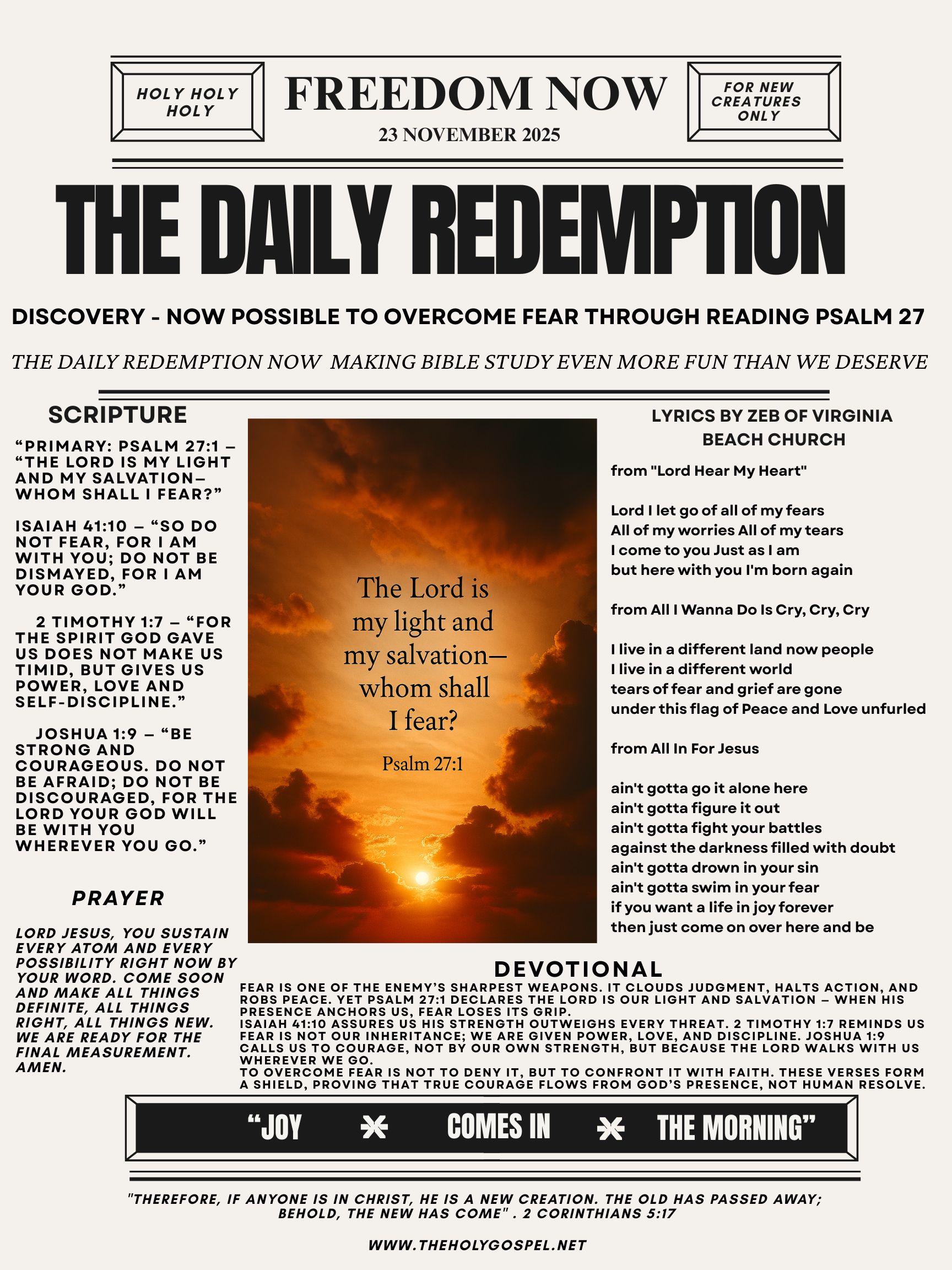 How I Overcame Fear With Psalm 27