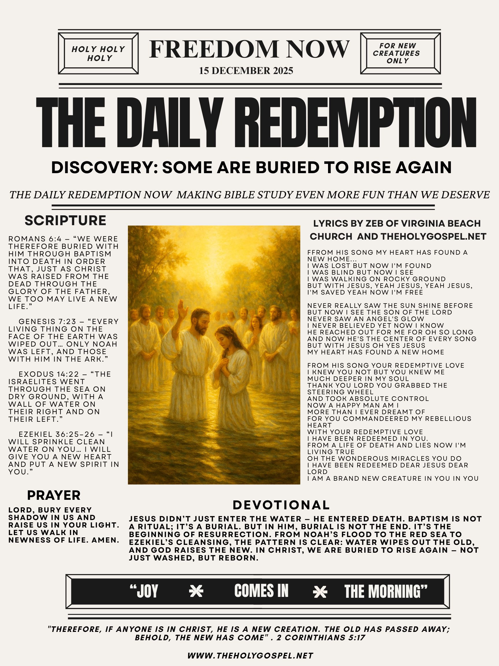 My Heart Has Found A New Home – Baptismal Renewal – Daily Redemption Of 15 Dec 25