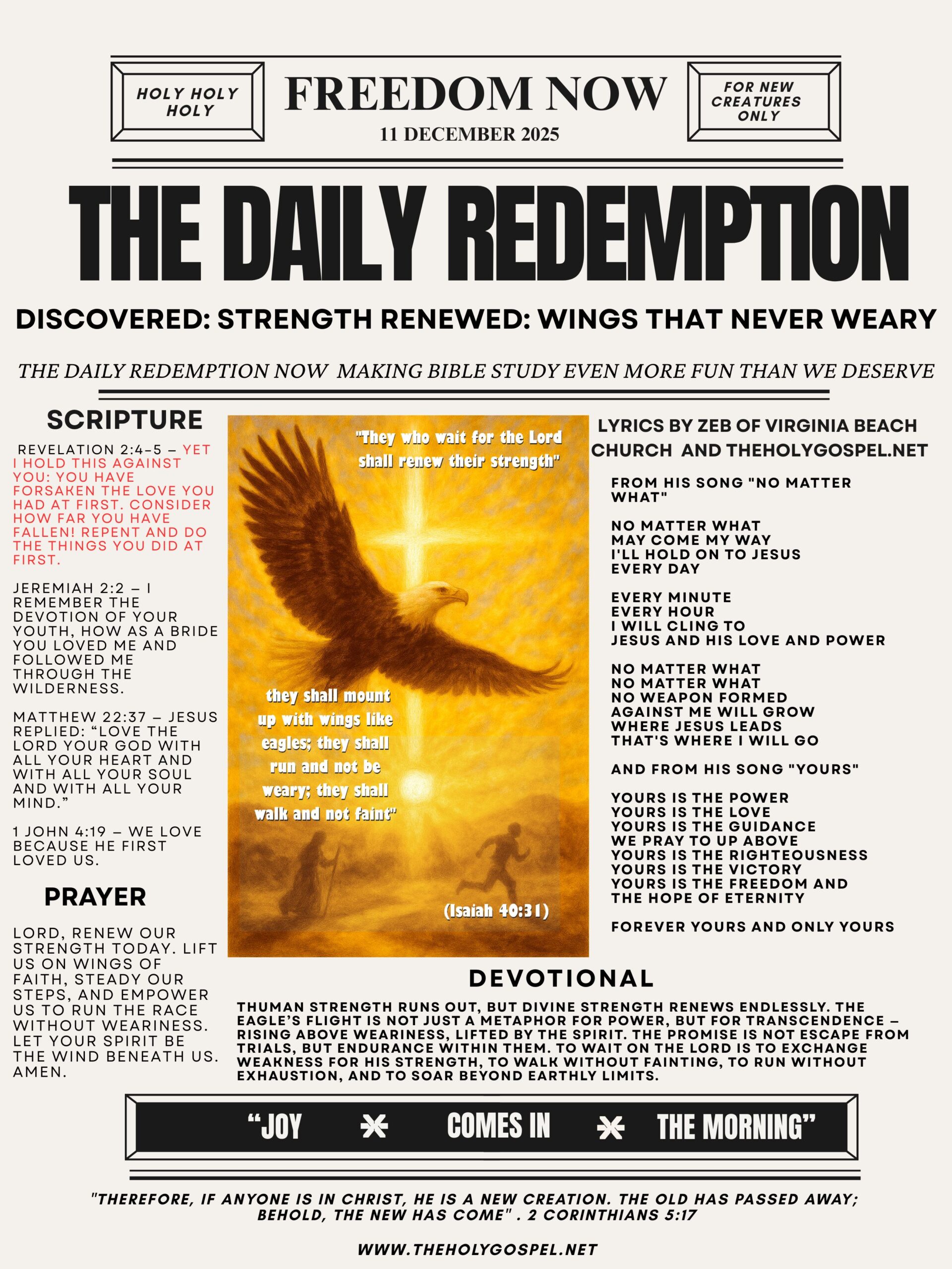 Strength Renewed: Wings That Never Weary – Daily Redemption of 11 Dec 25