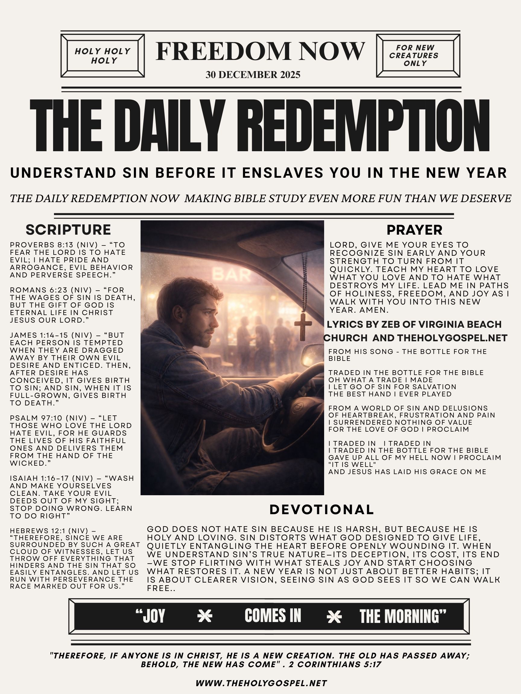 Understand Sin Before It Enslaves You In The New Year – The Daily Redemption Bible Bulletin – 30 Dec 25