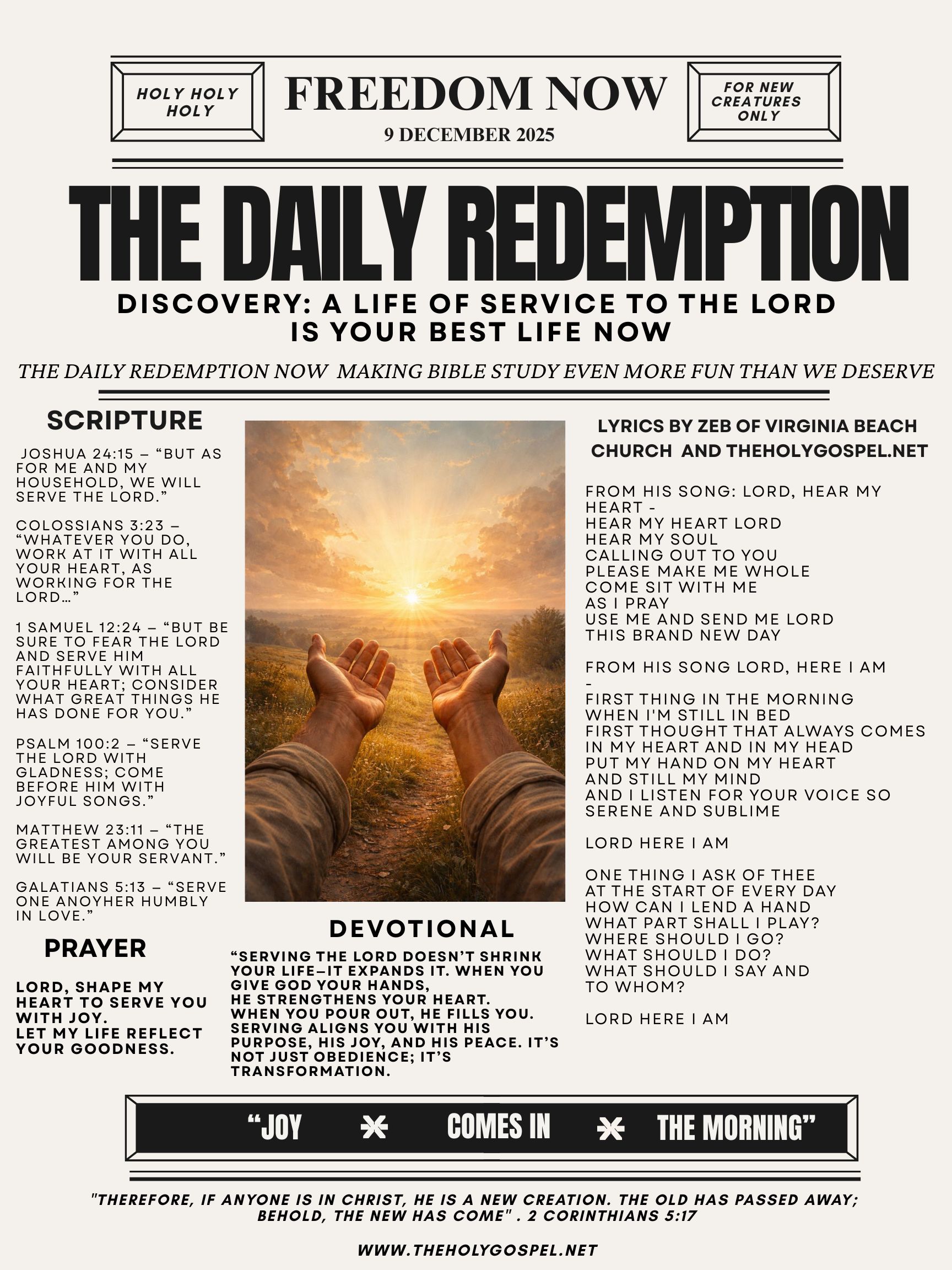 Your Best Life Now Is Attained By Being Of Service To The Lord- Dr 19 Dec 25