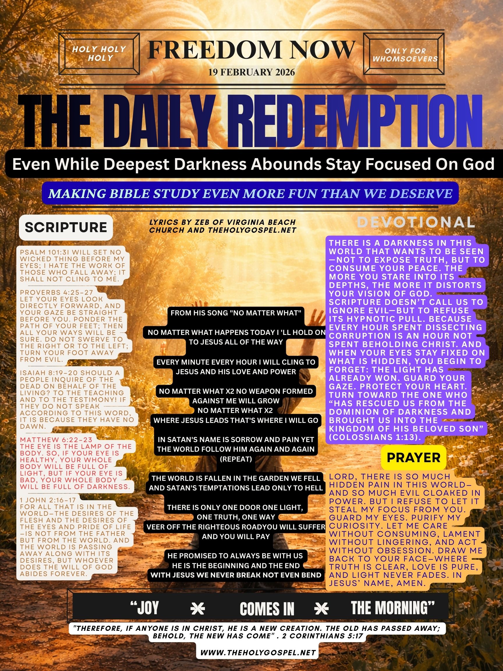 Even While Deepest Darkness Abounds Stay Focused On God