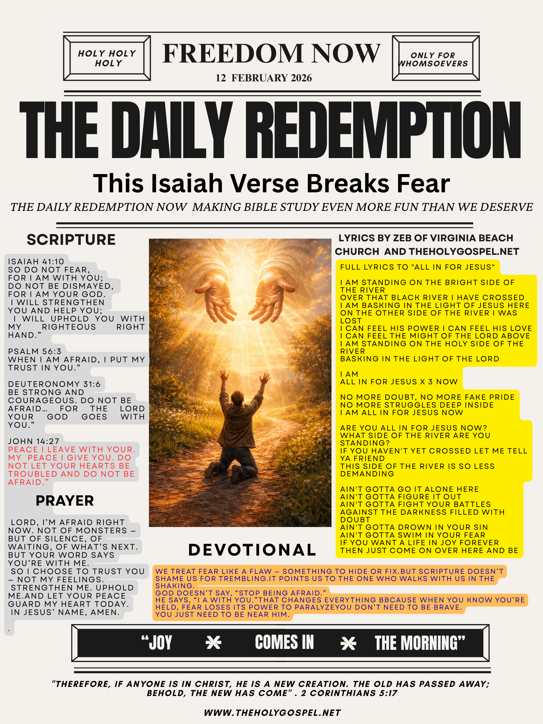 This Verse Breaks Fear – Isaiah 41:10 DR Bible Blast Bulletins 12 Feb 26