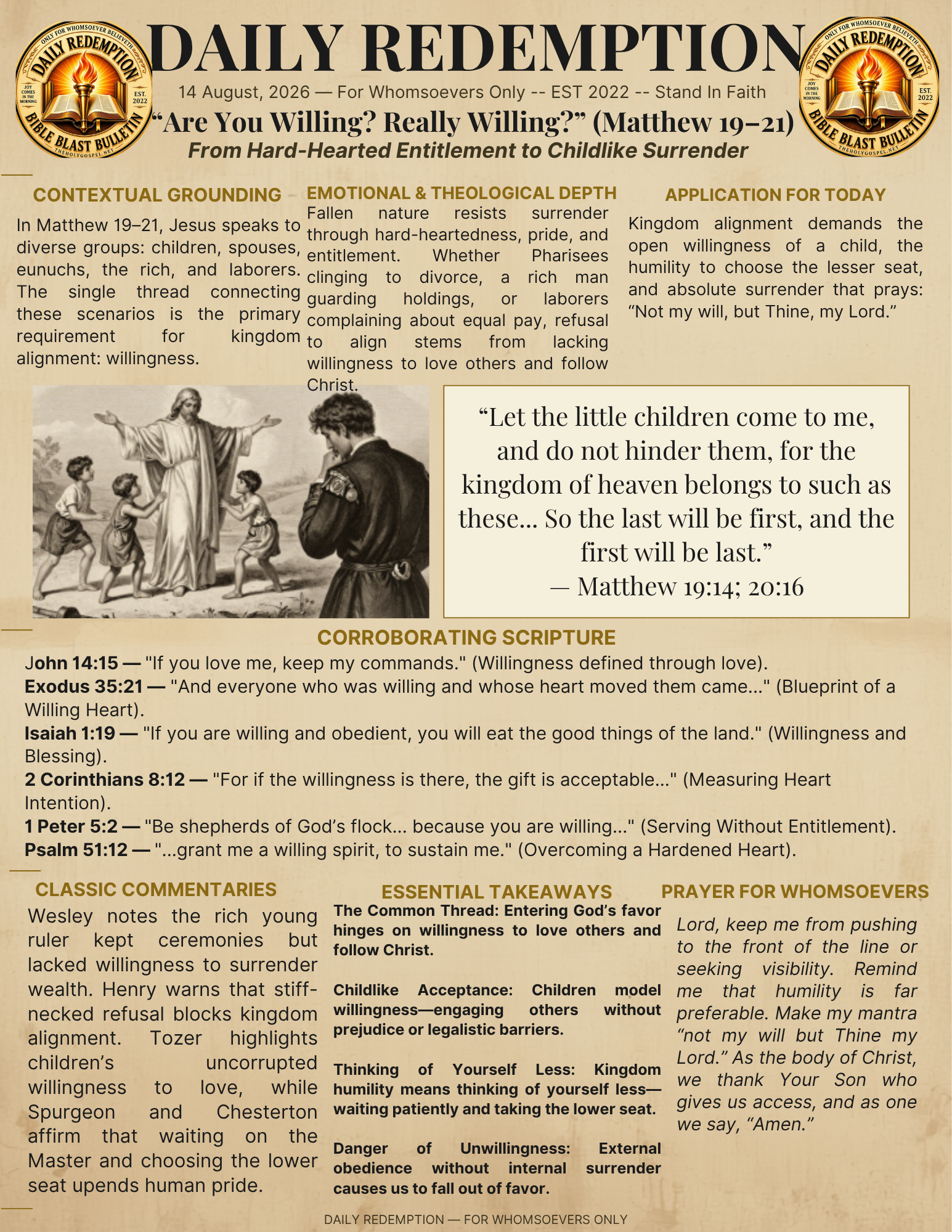 “Are You Willing? Really Willing?” (Matthew 19-21)
