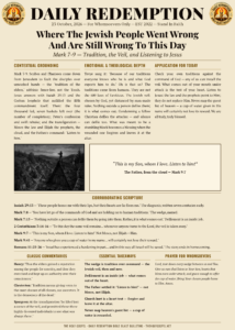 Daily Redemption infographic: Where The Jewish People Went Wrong And Are Still Wrong To This Day - Mark 7-9